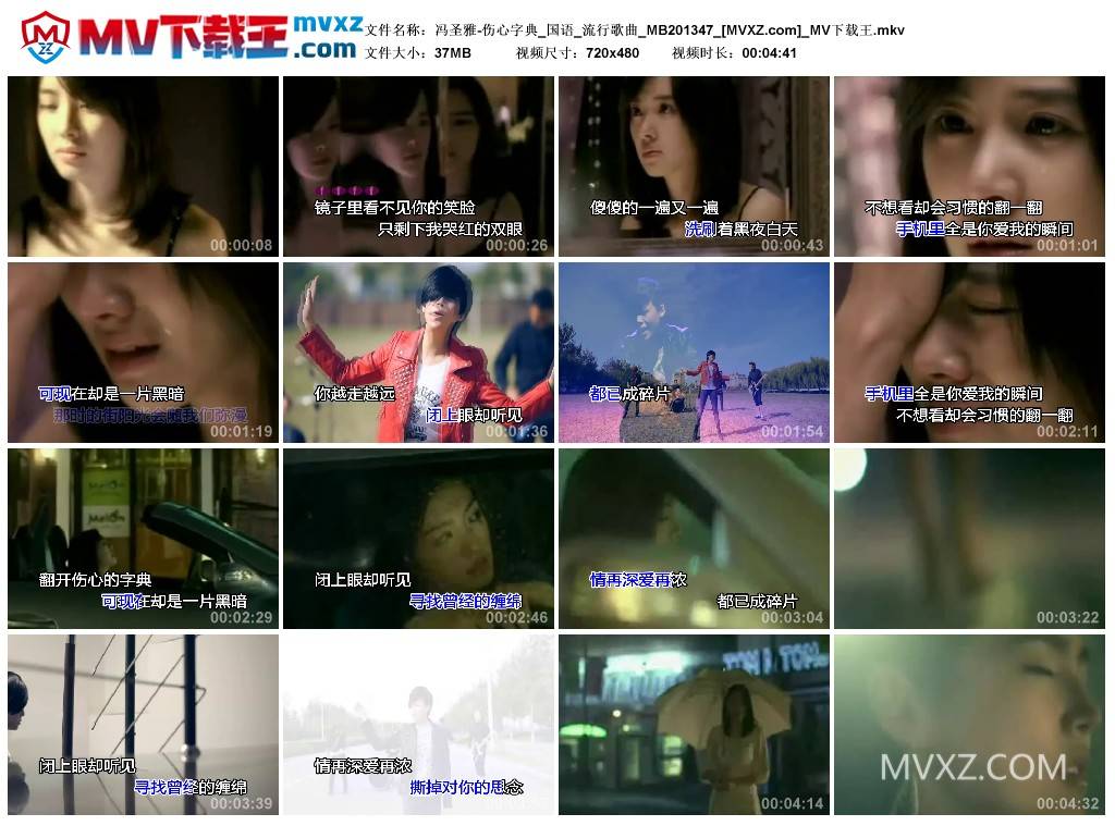 冯圣雅-伤心字典_国语_流行歌曲_MB201347